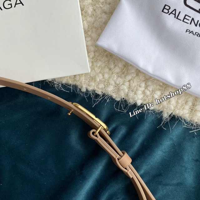 Balenciaga女士皮帶 巴黎世家BB經典logo扣腰帶 巴黎世家小牛皮皮帶  jjp1135